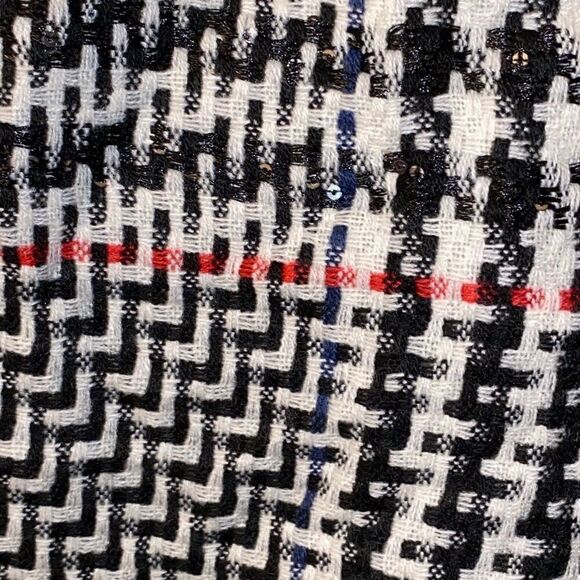 Steve Madden White Black Check Mate Day Sequin Oversized Blanket Wrap OS NWT - Picture 5 of 8